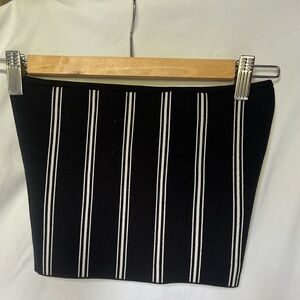 Aritzia Black & White Striped Bandeau Top